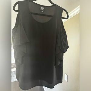 Womens Bobeau Black Cold Shoulder Blouse Size XL